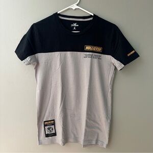 Hollister Southern California T Shirt Men XS Logo Gray & Black Short Sleeve